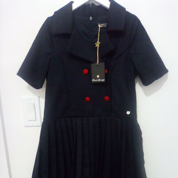 Piccola Speranza Girls Blue Wool Twill Dress size 8 - Picture 2 of 4